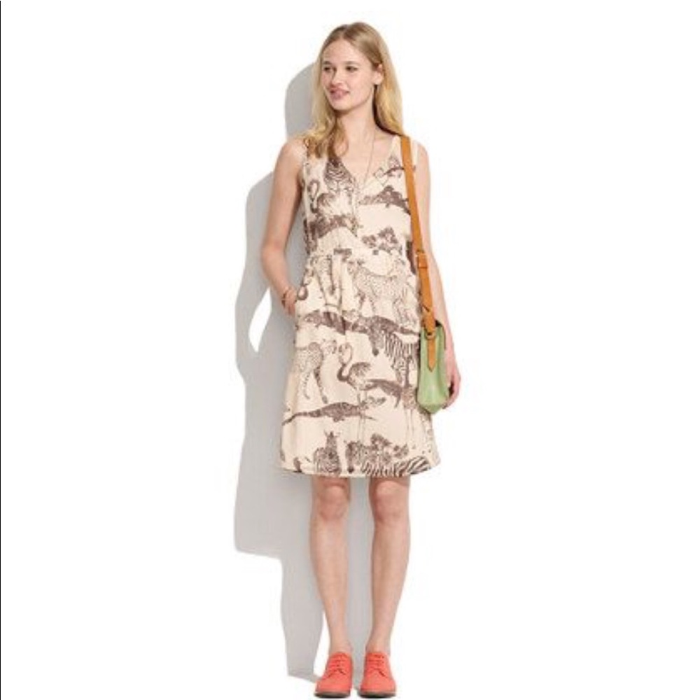 Madewell silk animal print dress